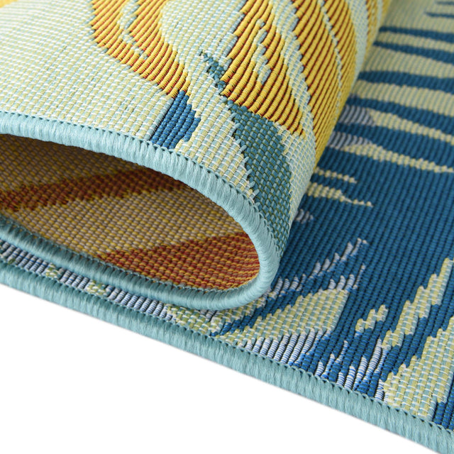 Multicolor 2' 7 x 5' 3 Outdoor Botanical Runner Area Rug Weather Resistant for Patio, Deck, Terrace, Balcony, Porch Polypropylene Garden Floral Tropical Carpet for Sale at Rug Engine