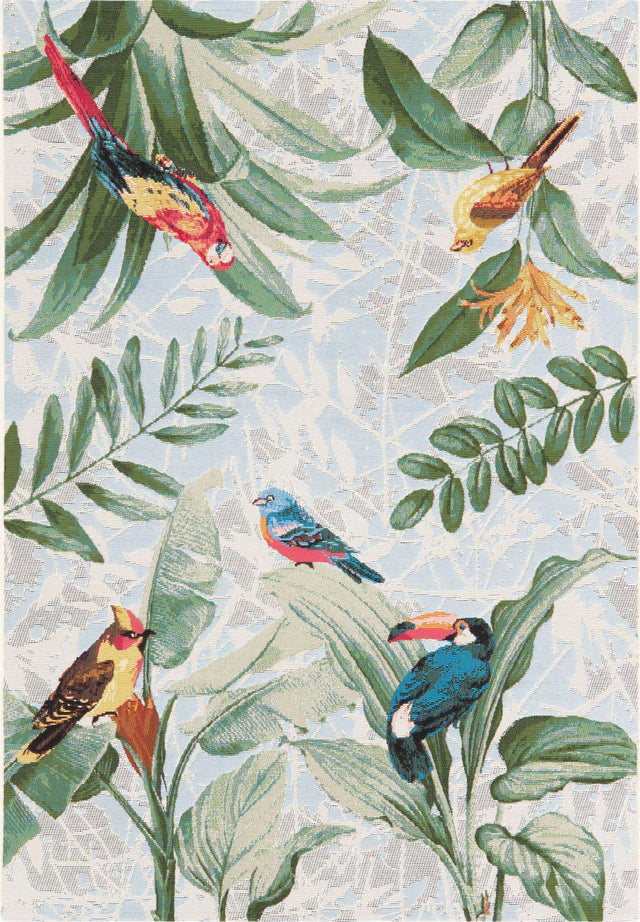 Multicolor 4' x 6' Outdoor Botanical Rectangle Area Rug Weather Resistant for Patio, Deck, Terrace, Balcony, Porch Polypropylene Garden Floral Tropical Carpet for Sale at Rug Engine