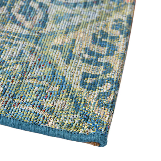 Multicolor 2' x 8' Outdoor Coastal Runner Area Rug Weather Resistant for Patio, Deck, Terrace, Balcony, Porch 100% Polypropylene Coastal Decor Carpet for Sale at Rug Engine