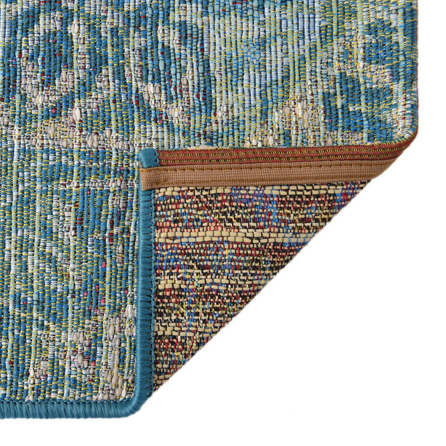 Multicolor 2' x 8' Outdoor Coastal Runner Area Rug Weather Resistant for Patio, Deck, Terrace, Balcony, Porch 100% Polypropylene Coastal Decor Carpet for Sale at Rug Engine