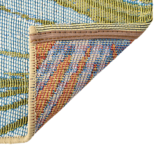 Multicolor 6' x 6' Outdoor Coastal Square Area Rug Weather Resistant for Patio, Deck, Terrace, Balcony, Porch 100% Polypropylene Coastal Decor Carpet for Sale at Rug Engine