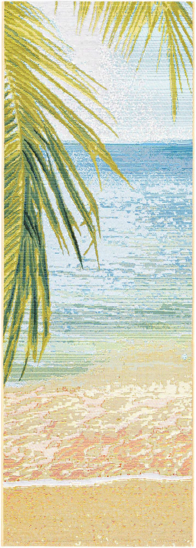 Multicolor 2' x 6' Outdoor Coastal Runner Area Rug Weather Resistant for Patio, Deck, Terrace, Balcony, Porch 100% Polypropylene Coastal Decor Carpet for Sale at Rug Engine