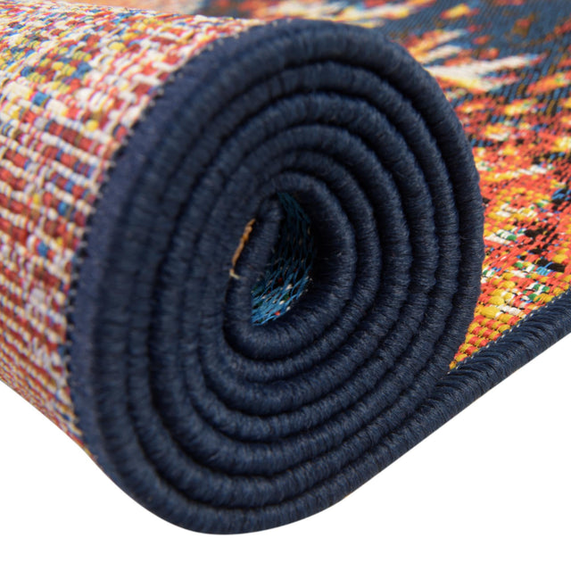 Multicolor 2' 7 x 5' 3 Outdoor Coastal Runner Area Rug Weather Resistant for Patio, Deck, Terrace, Balcony, Porch 100% Polypropylene Coastal Decor Carpet for Sale at Rug Engine
