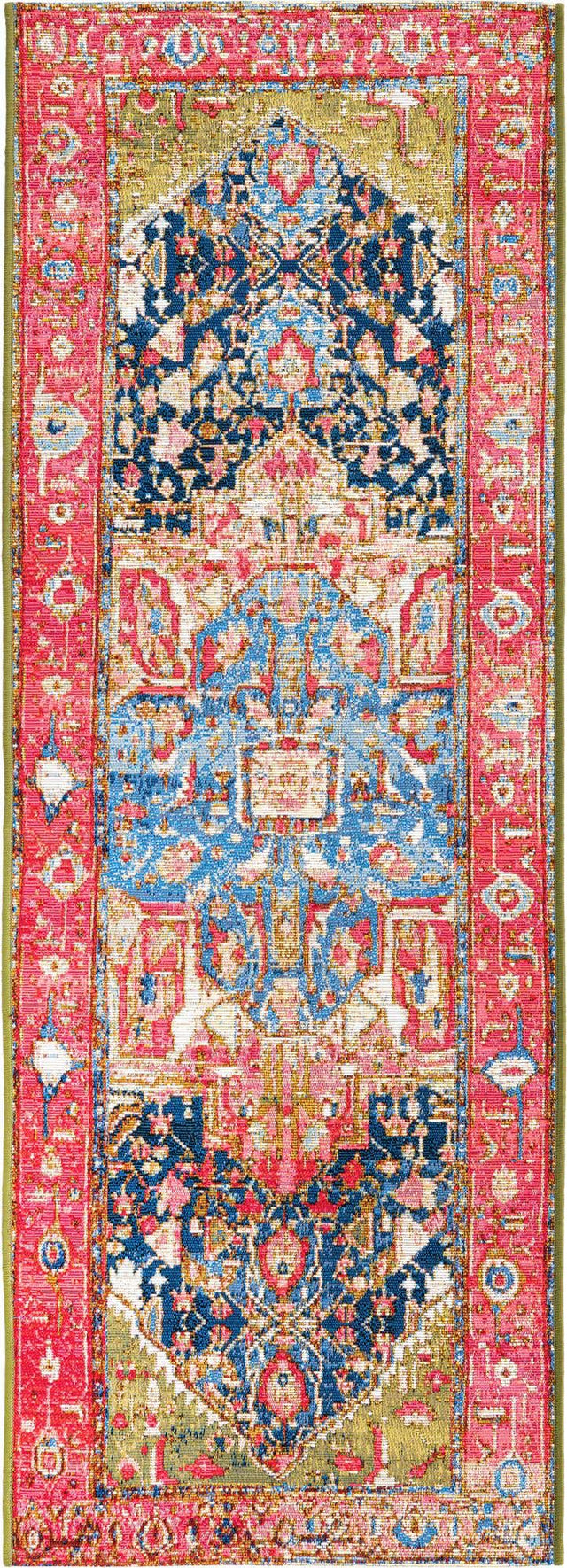 Multicolor 2' x 6' Outdoor Traditional Runner Area Rug Weather Resistant for Patio, Deck, Terrace, Balcony, Porch Classical Design Outside Carpet for Sale at Rug Engine