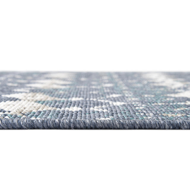 Navy Blue 7' 10 x 7' 10 Outdoor Trellis Square Area Rug Weather Resistant for Patio, Deck, Terrace, Balcony, Porch Geometric Design Water Safe Outside Carpet for Sale at Rug Engine