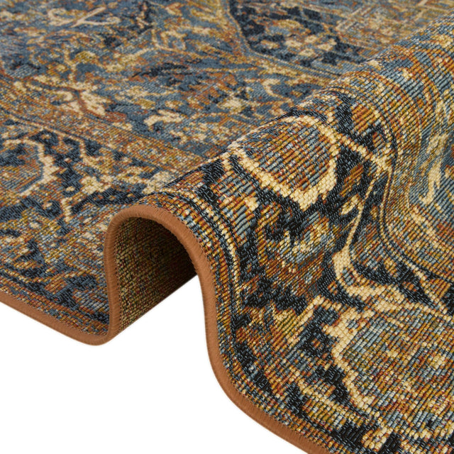 Blue 10' x 12' Outdoor Traditional Rectangle Area Rug Weather Resistant for Patio, Deck, Terrace, Balcony, Porch Classical Design Outside Carpet for Sale at Rug Engine