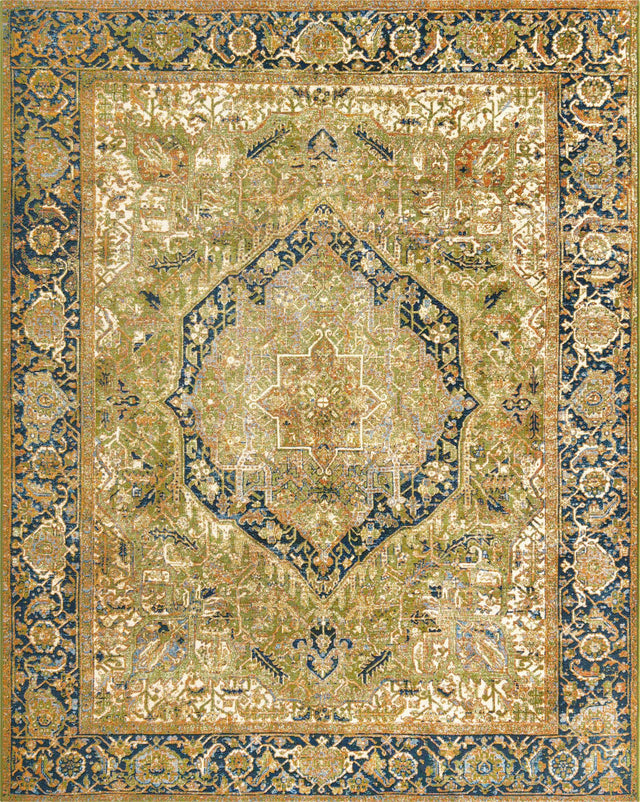 Green 7' 10 x 10' Outdoor Traditional Rectangle Area Rug Weather Resistant for Patio, Deck, Terrace, Balcony, Porch Classical Design Outside Carpet for Sale at Rug Engine