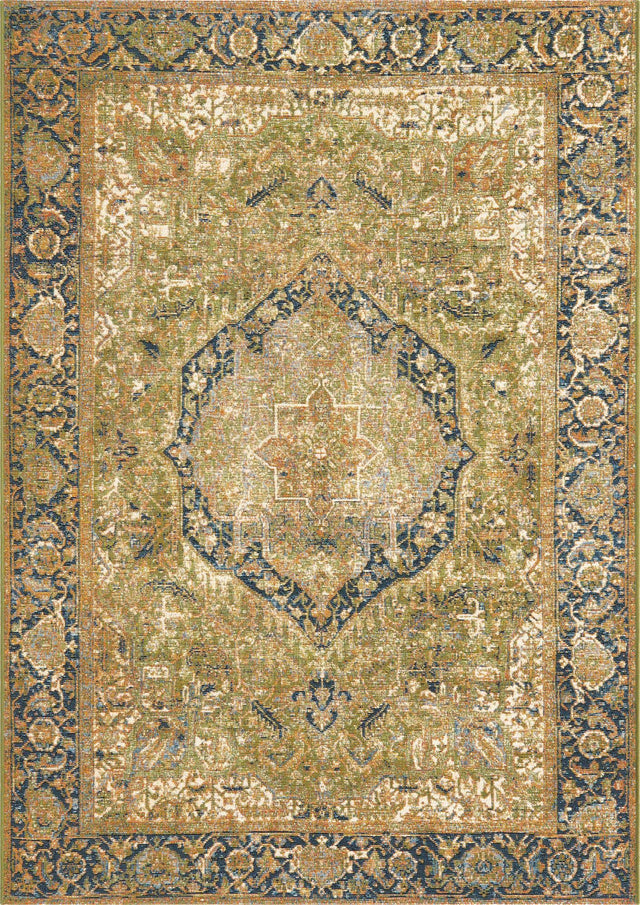 Green 4' x 6' Outdoor Traditional Rectangle Area Rug Weather Resistant for Patio, Deck, Terrace, Balcony, Porch Classical Design Outside Carpet for Sale at Rug Engine