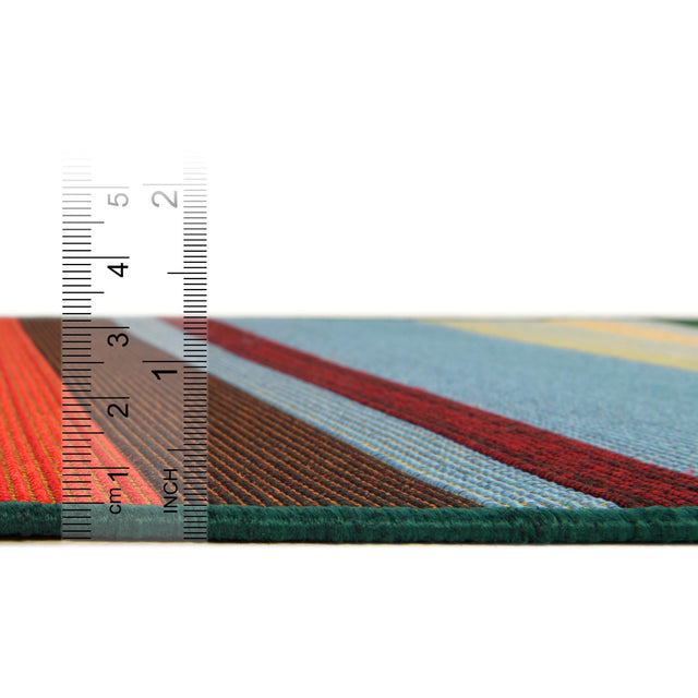Multicolor 2' x 3' Outdoor Modern Rectangle Area Rug Weather Resistant for Patio, Deck, Terrace, Balcony, Porch