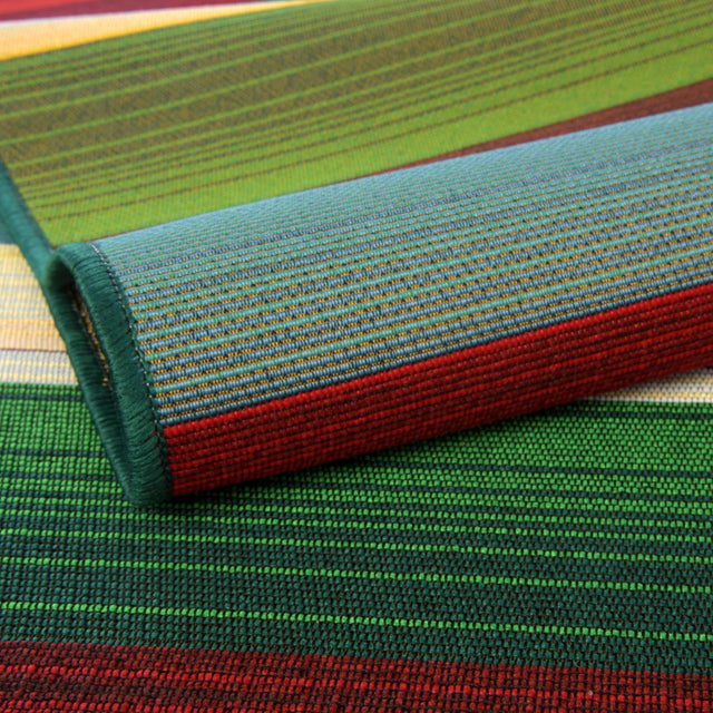 Multicolor 2' x 3' Outdoor Modern Rectangle Area Rug Weather Resistant for Patio, Deck, Terrace, Balcony, Porch