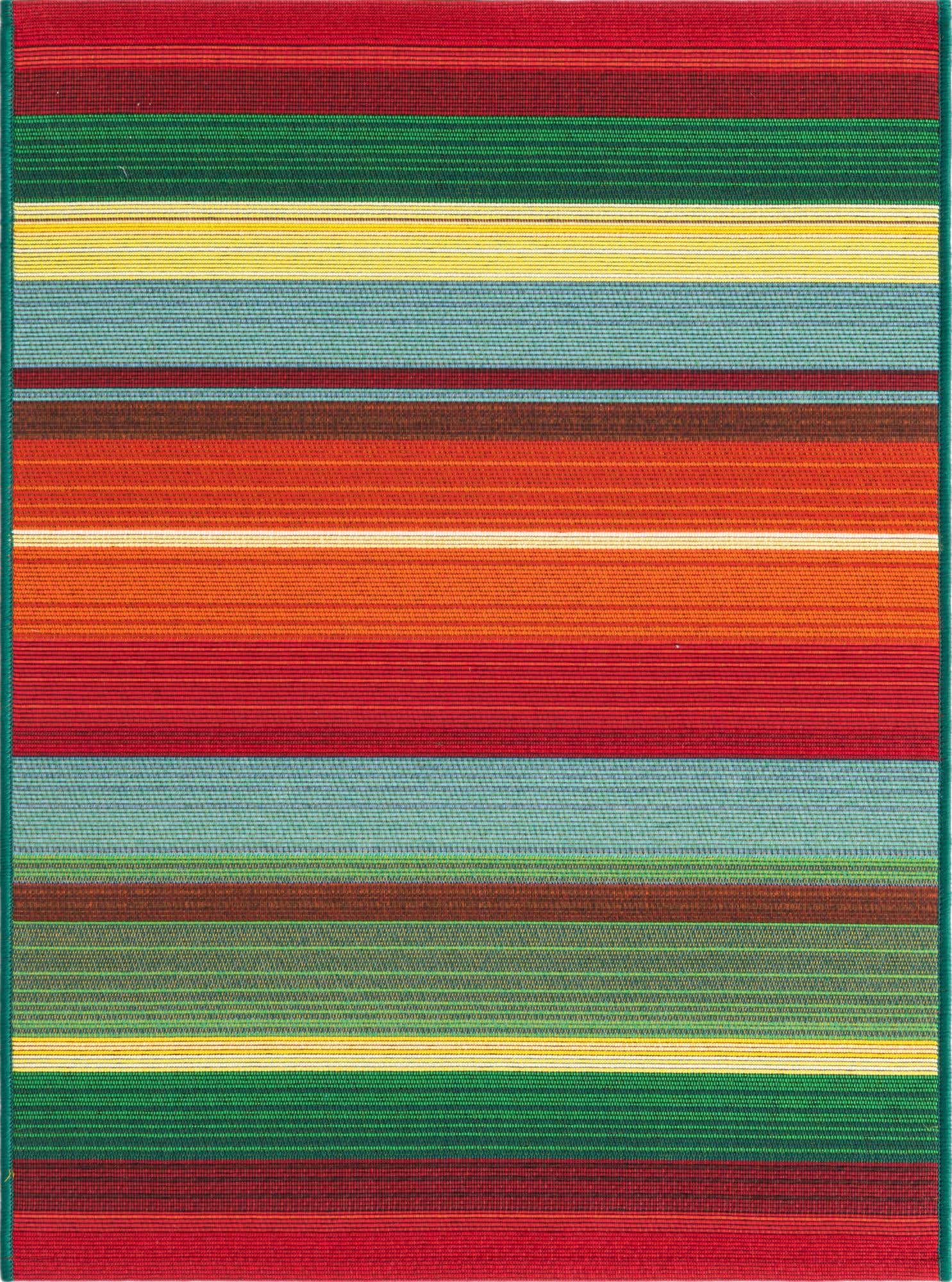 Multicolor 2' x 3' Outdoor Modern Rectangle Area Rug Weather Resistant for Patio, Deck, Terrace, Balcony, Porch