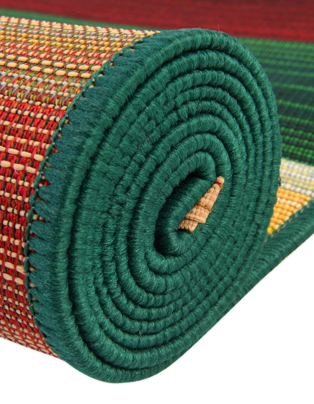 Multicolor 7' 1 x 7' 1 Outdoor Modern Round Area Rug Weather Resistant for Patio, Deck, Terrace, Balcony, Porch 100% Polypropylene Modern Outside Carpet for Sale at Rug Engine