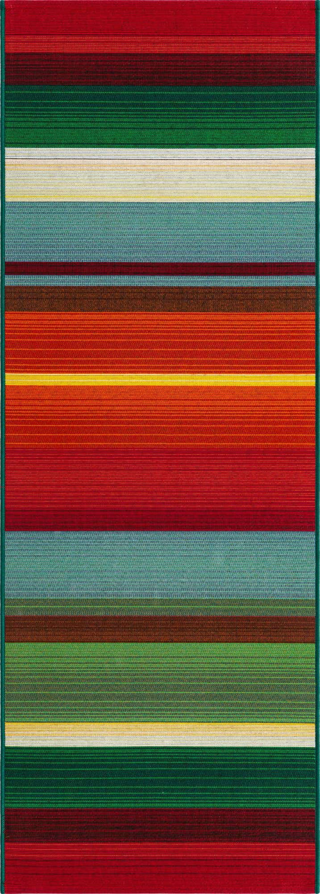 Multicolor 2' x 6' Outdoor Modern Runner Area Rug Weather Resistant for Patio, Deck, Terrace, Balcony, Porch 100% Polypropylene Modern Outside Carpet for Sale at Rug Engine