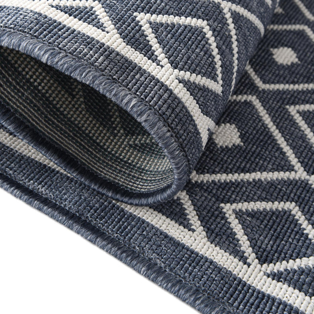Navy Blue 7' 10 x 7' 10 Outdoor Trellis Square Area Rug Weather Resistant for Patio, Deck, Terrace, Balcony, Porch Geometric Design Water Safe Outside Carpet for Sale at Rug Engine