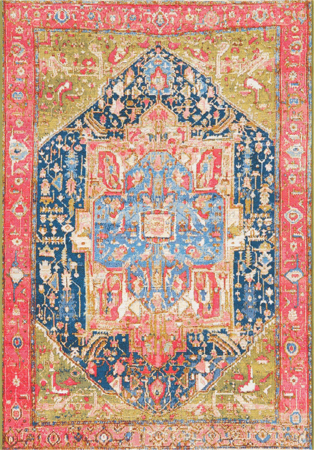 Multicolor 4' x 6' Outdoor Traditional Rectangle Area Rug Weather Resistant for Patio, Deck, Terrace, Balcony, Porch Classical Design Outside Carpet for Sale at Rug Engine