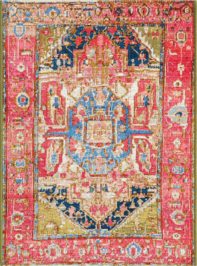 Multicolor 2' x 3' Outdoor Traditional Rectangle Area Rug Weather Resistant for Patio, Deck, Terrace, Balcony, Porch Classical Design Outside Carpet for Sale at Rug Engine