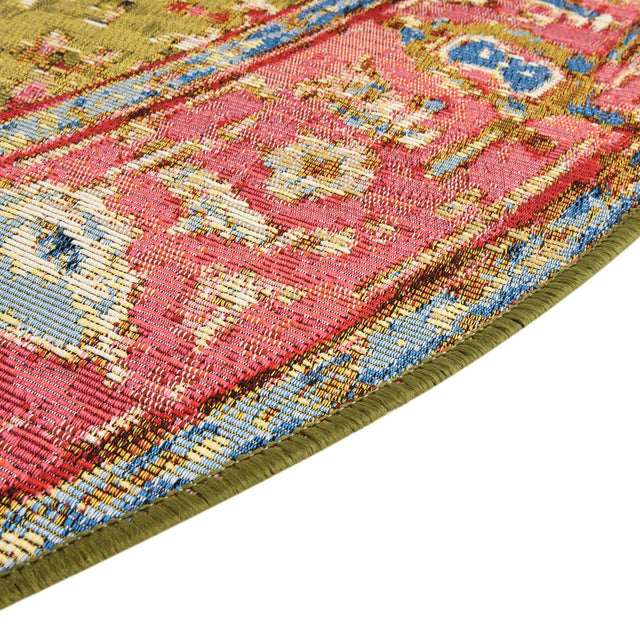 Multicolor 10' x 10' Outdoor Traditional Round Area Rug Weather Resistant for Patio, Deck, Terrace, Balcony, Porch Classical Design Outside Carpet for Sale at Rug Engine