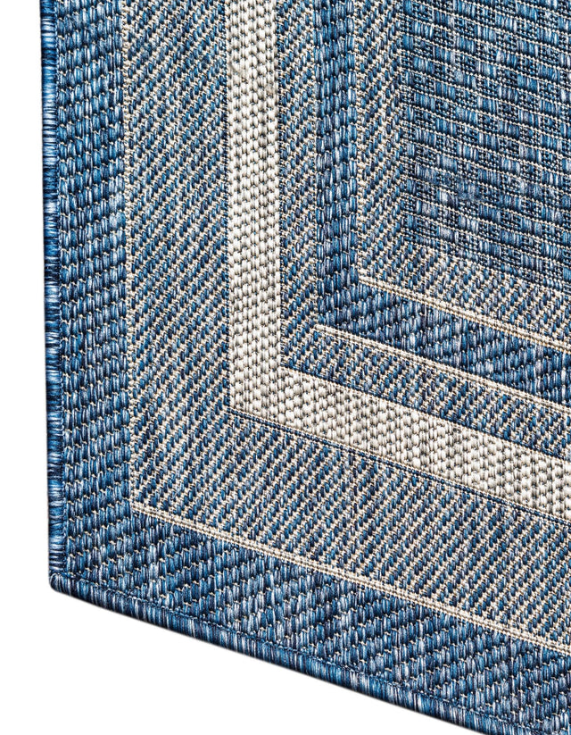 Blue 5' 3 x 5' 3 Outdoor Border Octagon Area Rug Weather Resistant for Patio, Deck, Terrace, Balcony, Porch 100% Polypropylene Classic Bordered Carpet for Sale at Rug Engine