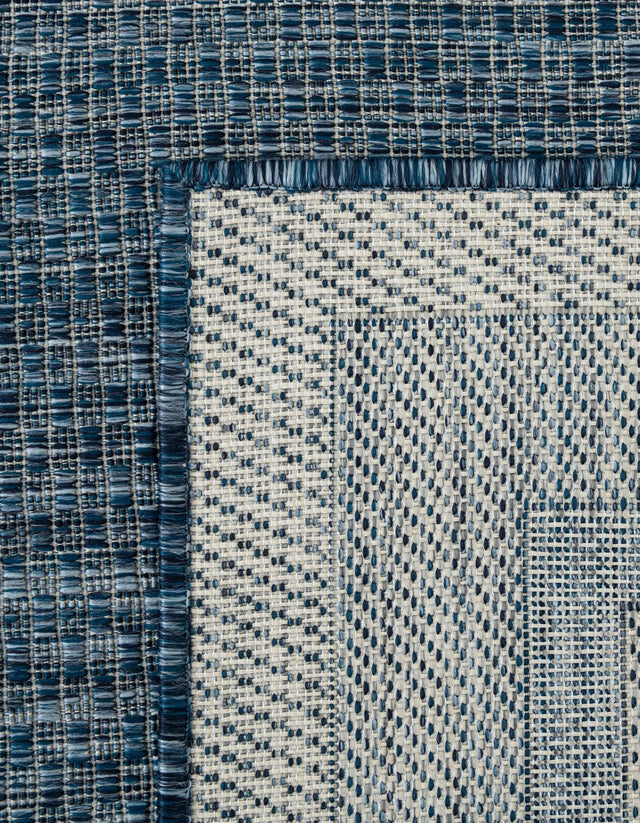 Blue 7' 10 x 7' 10 Outdoor Border Octagon Area Rug Weather Resistant for Patio, Deck, Terrace, Balcony, Porch 100% Polypropylene Classic Bordered Carpet for Sale at Rug Engine