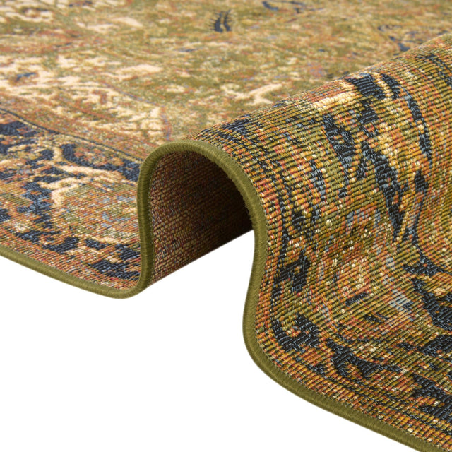 Green 6' x 6' Outdoor Traditional Square Area Rug Weather Resistant for Patio, Deck, Terrace, Balcony, Porch Classical Design Outside Carpet for Sale at Rug Engine