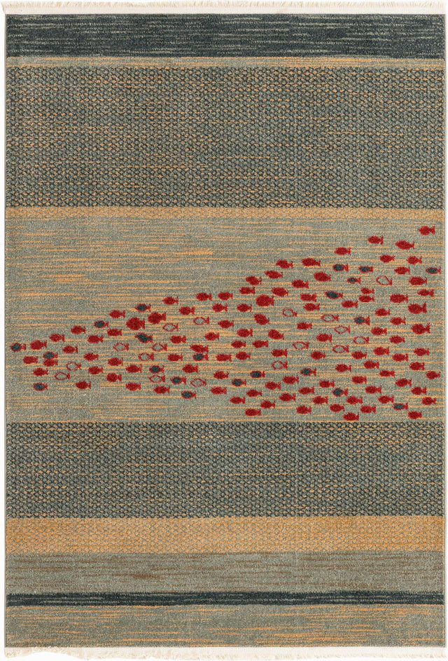 Blue 4' 1 x 6' 1 Fars Rectangle Area Rug 100% Polypropylene Unique Traditional Carpet for Classical Living, Dining Room & Office Spaces for Sale at Rug Engine