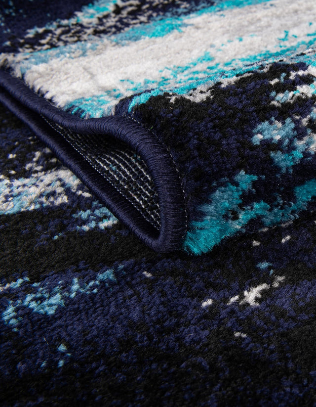 Navy Blue 7' 10 x 7' 10 Metro Octagon Area Rug 100% Polypropylene Abstract Modern Easy Clean Carpet for Living Room, Dining, Bedrooms for Sale at Rug Engine