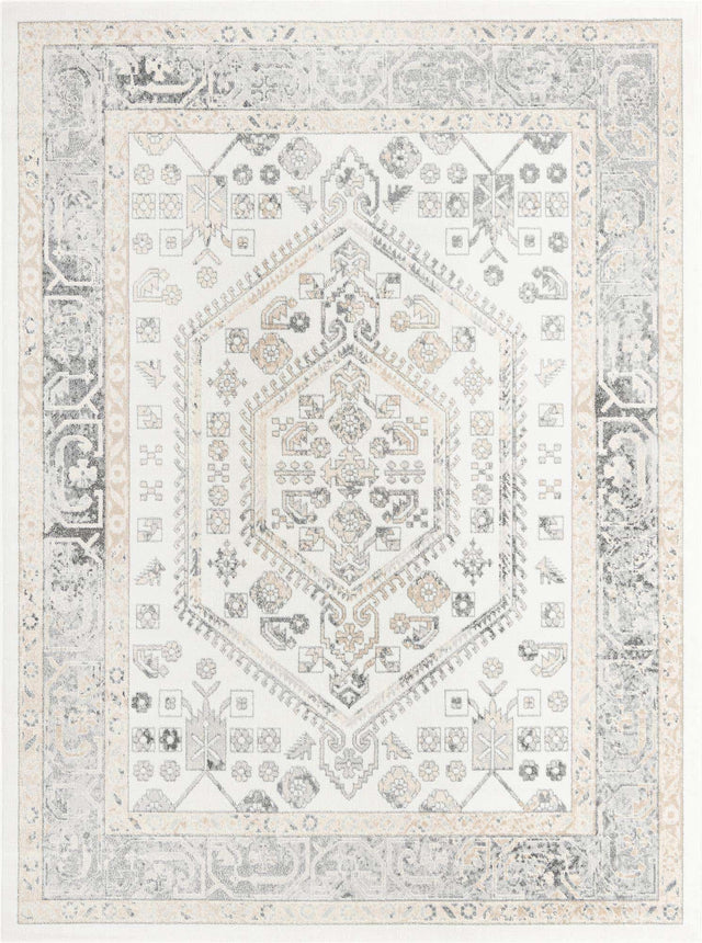 Ivory 9' x 12' Aurelia Rectangle Area Rug 100% Polypropylene & Jute Backing Living Dining Room Bedroom Office Traditional Carpet for Sale at Rug Engine