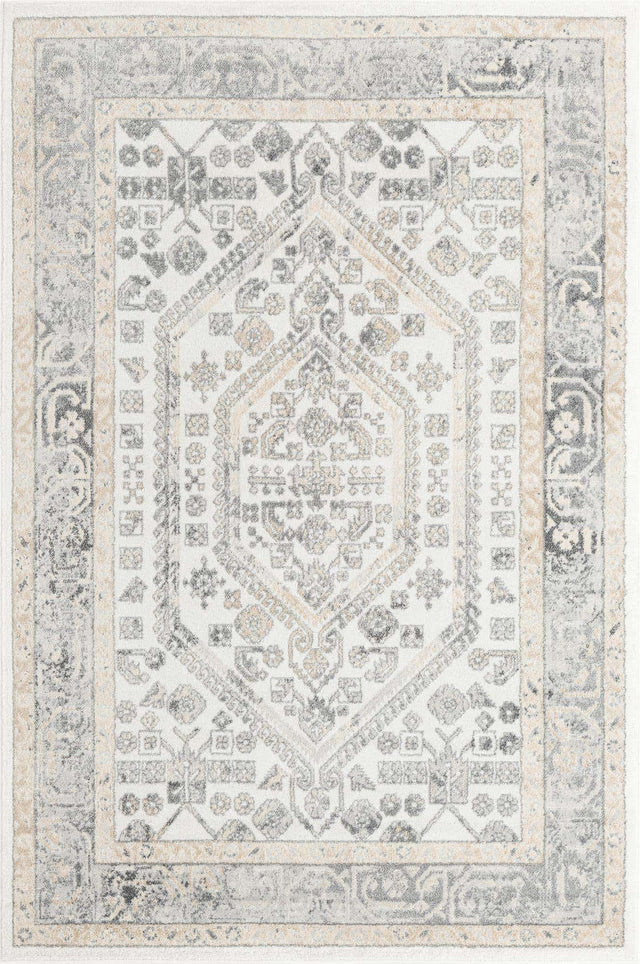 Ivory 6' x 9' Aurelia Rectangle Area Rug 100% Polypropylene & Jute Backing Living Dining Room Bedroom Office Traditional Carpet for Sale at Rug Engine