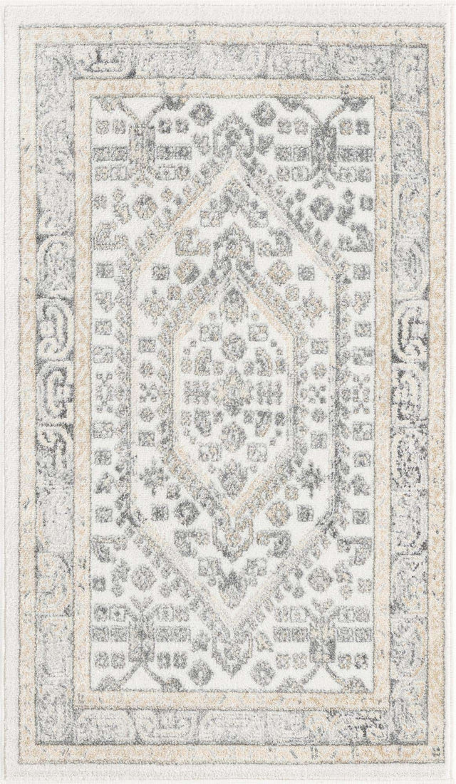 Ivory 3' x 5' 3 Aurelia Rectangle Area Rug 100% Polypropylene & Jute Backing Living Dining Room Bedroom Office Traditional Carpet for Sale at Rug Engine