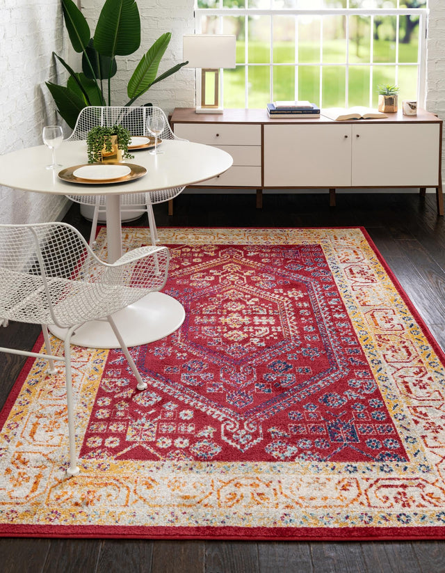 Magenta 6' x 9' Aurelia Rectangle Area Rug 100% Polypropylene & Jute Backing Living Dining Room Bedroom Office Traditional Carpet for Sale at Rug Engine
