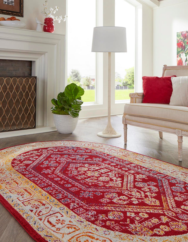 Magenta 4' x 6' Aurelia Oval Area Rug 100% Polypropylene & Jute Backing Living Dining Room Bedroom Office Traditional Carpet for Sale at Rug Engine