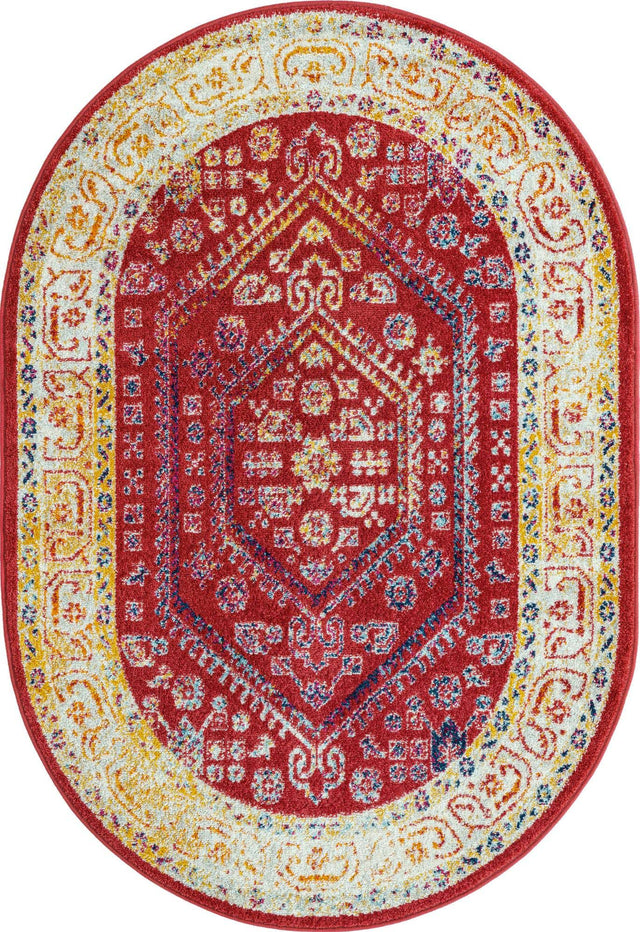 Magenta 4' x 6' Aurelia Oval Area Rug 100% Polypropylene & Jute Backing Living Dining Room Bedroom Office Traditional Carpet for Sale at Rug Engine