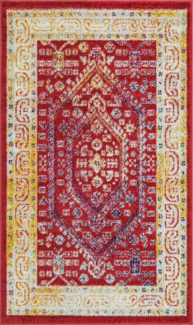 Magenta 3' x 5' 3 Aurelia Rectangle Area Rug 100% Polypropylene & Jute Backing Living Dining Room Bedroom Office Traditional Carpet for Sale at Rug Engine