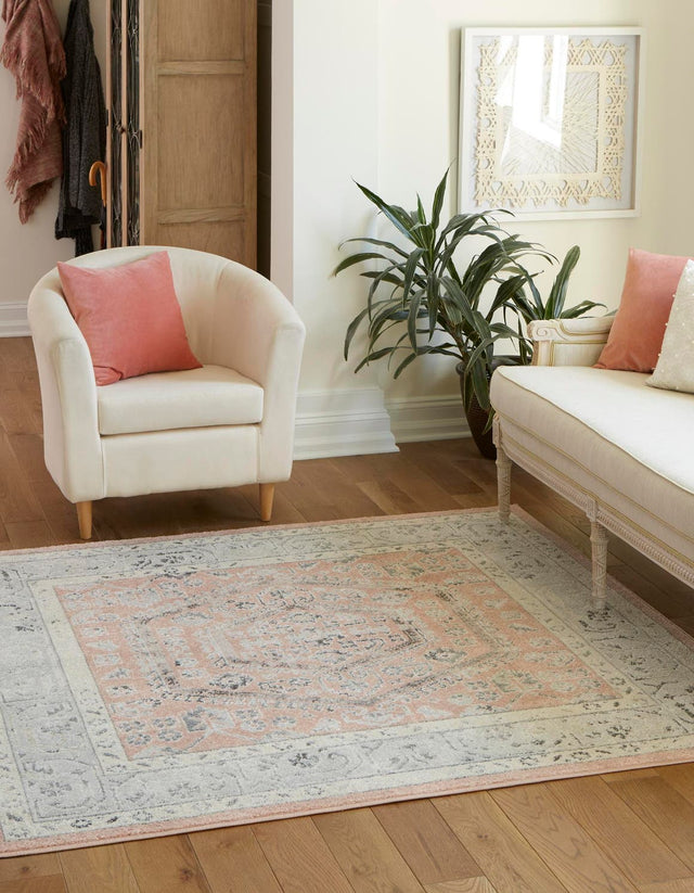 Rose 4' x 4' Aurelia Square Area Rug 100% Polypropylene & Jute Backing Living Dining Room Bedroom Office Traditional Carpet for Sale at Rug Engine