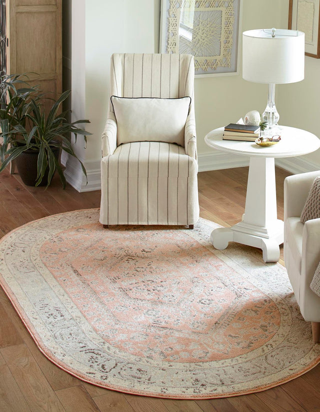 Rose 5' x 8' Aurelia Oval Area Rug 100% Polypropylene & Jute Backing Living Dining Room Bedroom Office Traditional Carpet for Sale at Rug Engine