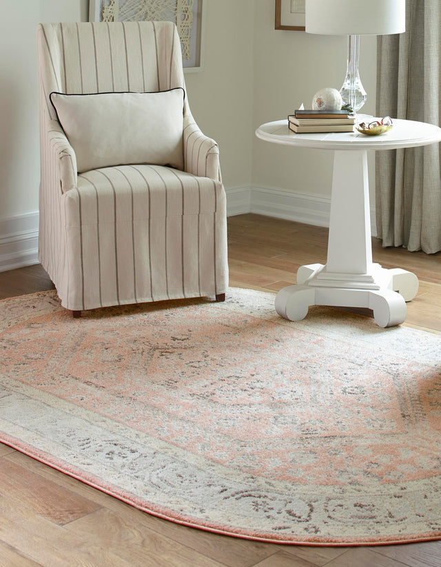 Rose 5' x 8' Aurelia Oval Area Rug 100% Polypropylene & Jute Backing Living Dining Room Bedroom Office Traditional Carpet for Sale at Rug Engine