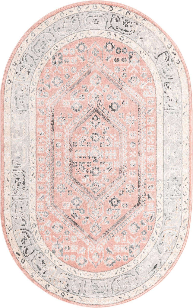 Rose 5' x 8' Aurelia Oval Area Rug 100% Polypropylene & Jute Backing Living Dining Room Bedroom Office Traditional Carpet for Sale at Rug Engine