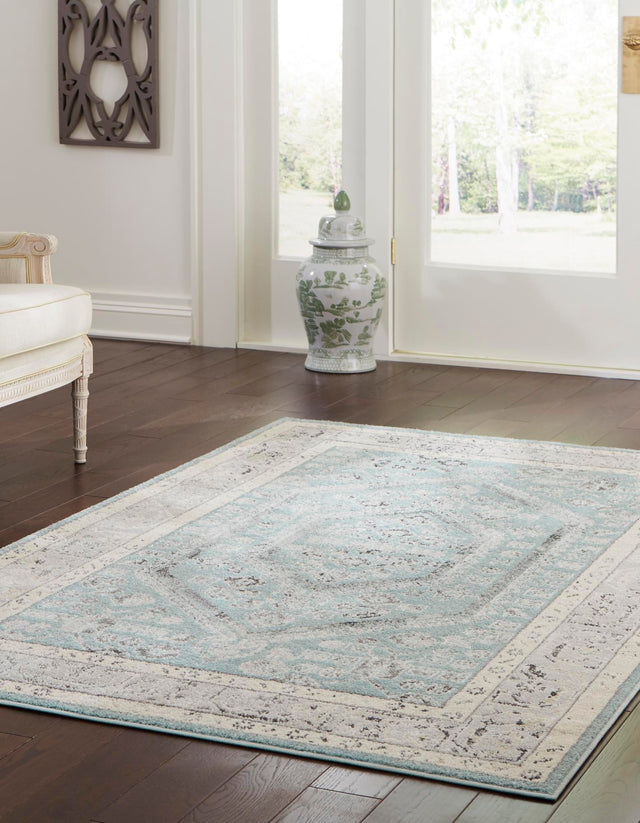 Aqua 6' x 9' Aurelia Rectangle Area Rug 100% Polypropylene & Jute Backing Living Dining Room Bedroom Office Traditional Carpet for Sale at Rug Engine