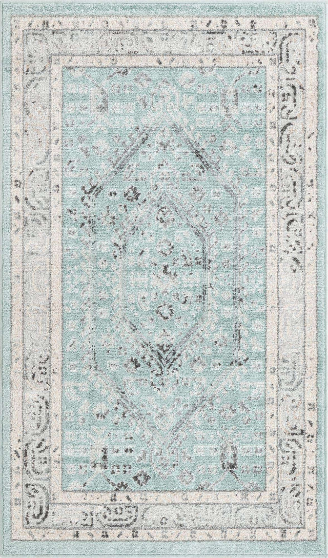 Aqua 3' x 5' 3 Aurelia Rectangle Area Rug 100% Polypropylene & Jute Backing Living Dining Room Bedroom Office Traditional Carpet for Sale at Rug Engine
