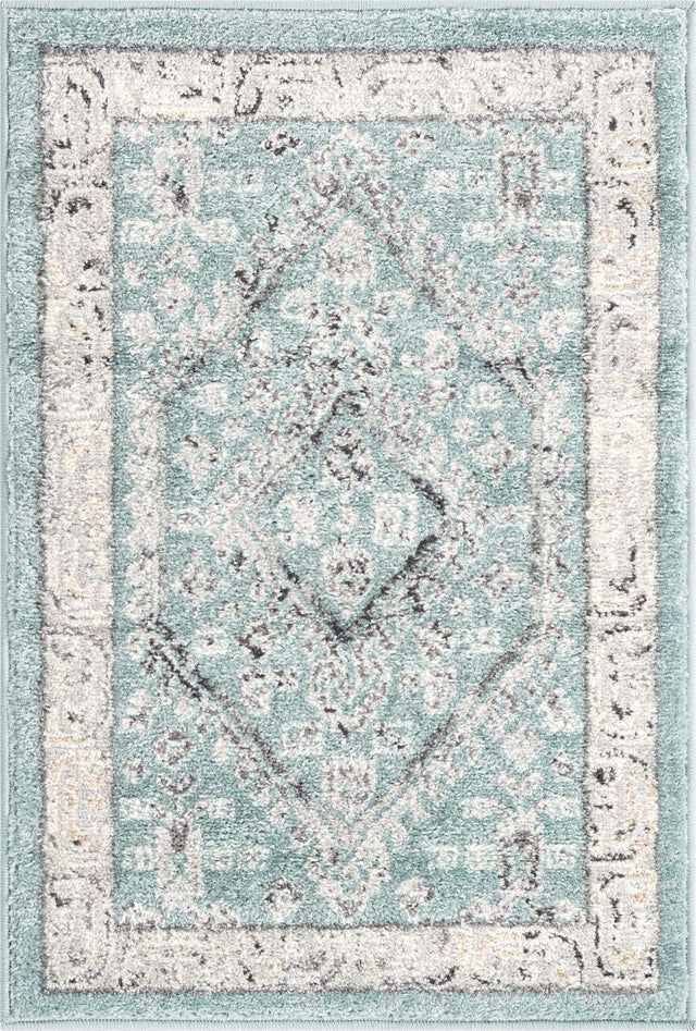 Aqua 2' x 3' Aurelia Rectangle Area Rug 100% Polypropylene & Jute Backing Living Dining Room Bedroom Office Traditional Carpet for Sale at Rug Engine