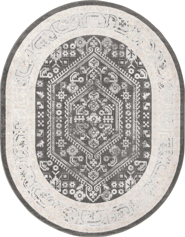 Charcoal 7' 10 x 10' Aurelia Oval Area Rug 100% Polypropylene & Jute Backing Living Dining Room Bedroom Office Traditional Carpet for Sale at Rug Engine