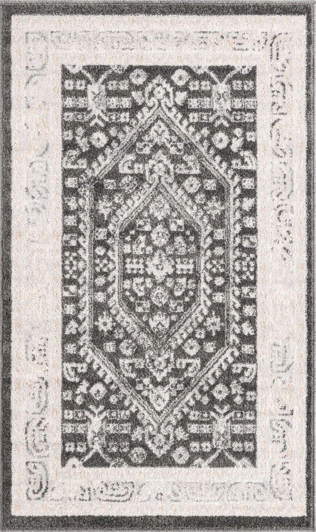 Charcoal 3' x 5' 3 Aurelia Rectangle Area Rug 100% Polypropylene & Jute Backing Living Dining Room Bedroom Office Traditional Carpet for Sale at Rug Engine
