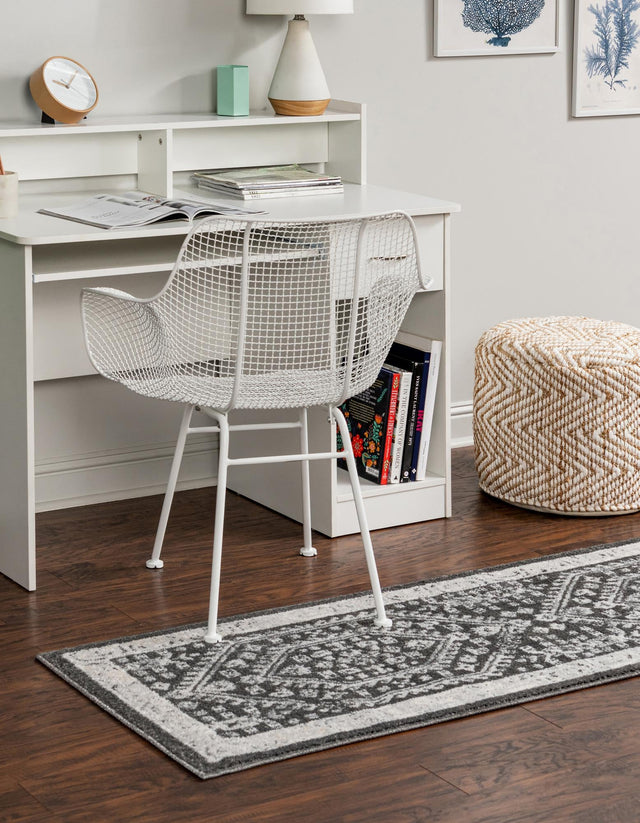 Charcoal 2' x 6' Aurelia Runner Area Rug 100% Polypropylene & Jute Backing Living Dining Room Bedroom Office Traditional Carpet for Sale at Rug Engine