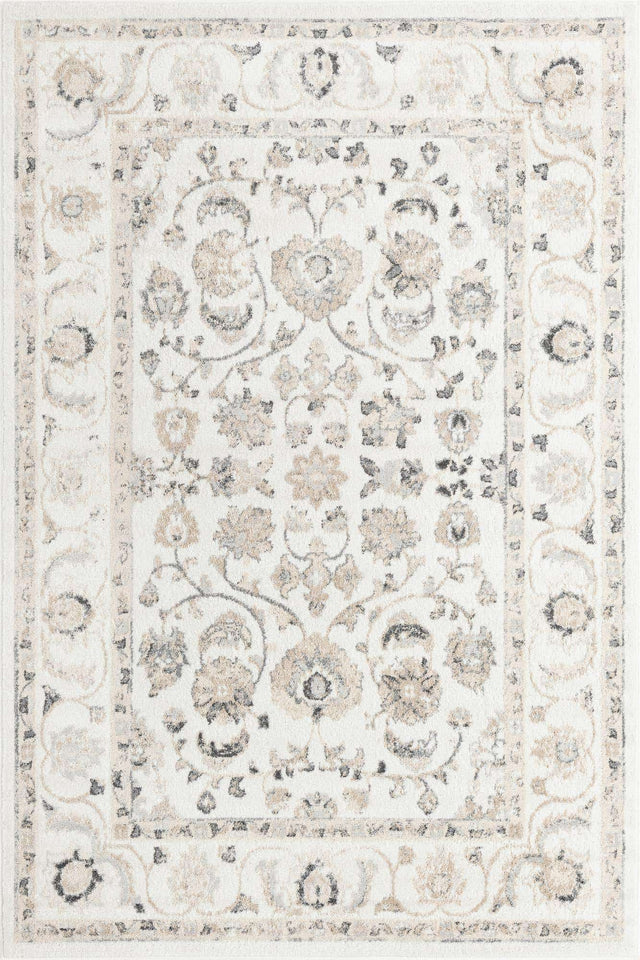 Ivory 6' x 9' Aurelia Rectangle Area Rug 100% Polypropylene & Jute Backing Living Dining Room Bedroom Office Traditional Carpet for Sale at Rug Engine
