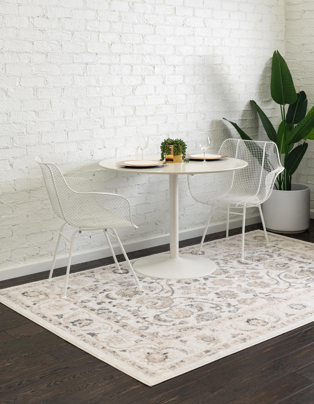 Ivory 6' x 9' Aurelia Rectangle Area Rug 100% Polypropylene & Jute Backing Living Dining Room Bedroom Office Traditional Carpet for Sale at Rug Engine