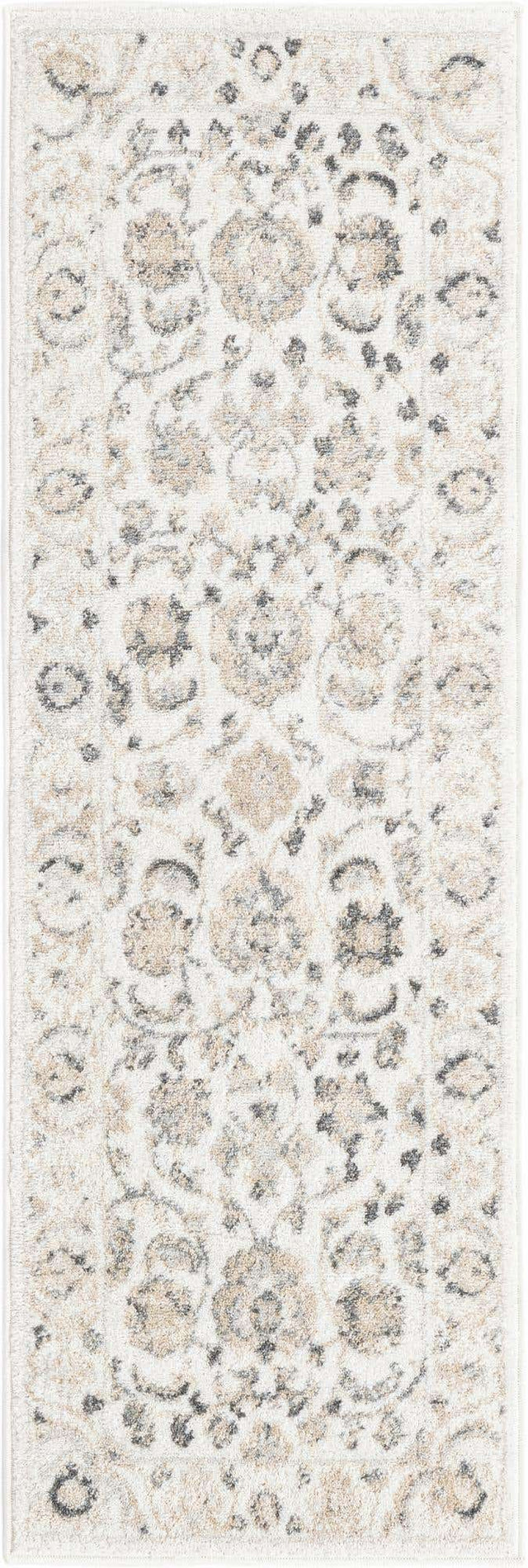 Ivory 2' x 6' Aurelia Runner Area Rug 100% Polypropylene & Jute Backing Living Dining Room Bedroom Office Traditional Carpet for Sale at Rug Engine