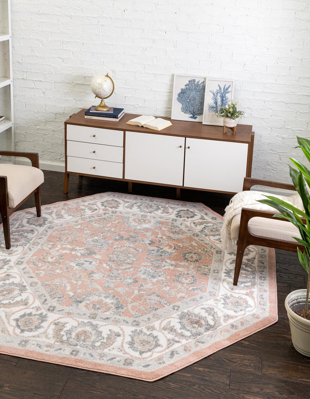 Rose 7' x 7' Aurelia Octagon Area Rug 100% Polypropylene & Jute Backing Living Dining Room Bedroom Office Traditional Carpet for Sale at Rug Engine