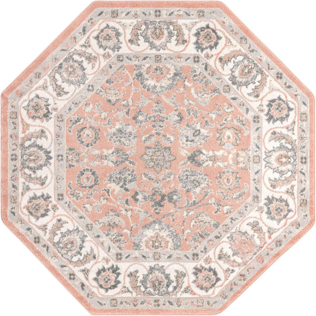 Rose 7' x 7' Aurelia Octagon Area Rug 100% Polypropylene & Jute Backing Living Dining Room Bedroom Office Traditional Carpet for Sale at Rug Engine