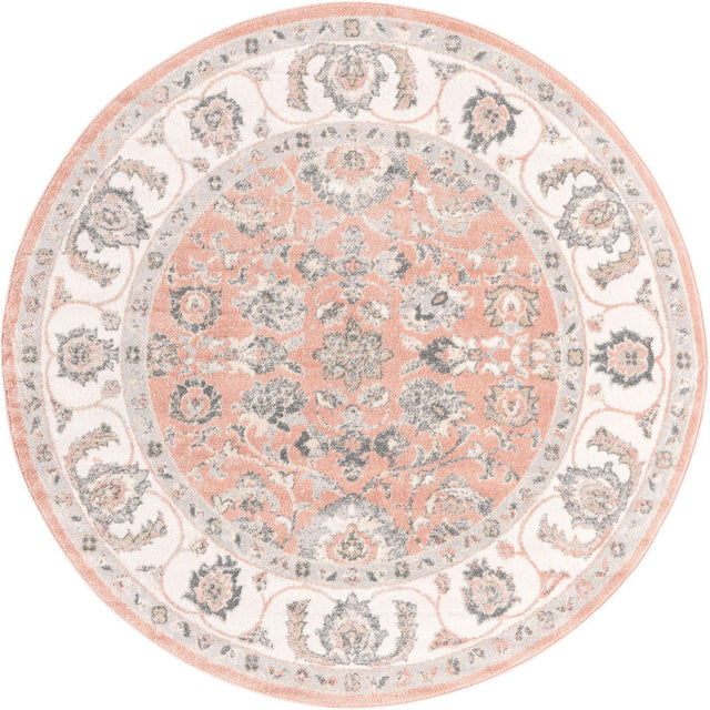 Rose 7' x 7' Aurelia Round Area Rug 100% Polypropylene & Jute Backing Living Dining Room Bedroom Office Traditional Carpet for Sale at Rug Engine