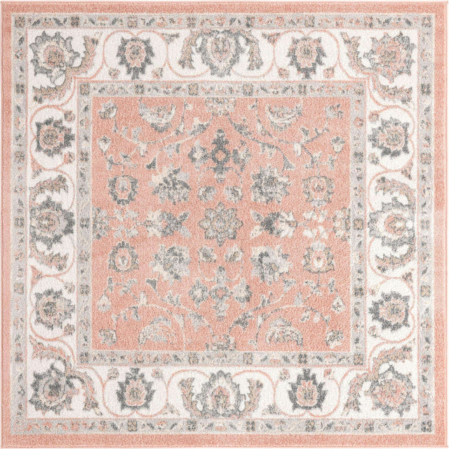 Rose 6' x 6' Aurelia Square Area Rug 100% Polypropylene & Jute Backing Living Dining Room Bedroom Office Traditional Carpet for Sale at Rug Engine